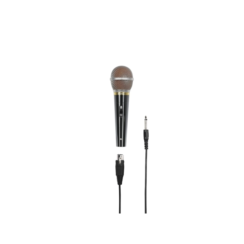 Microphone dynamique Hama DM60 - Câble de 3 m - 100 Hz - Connecteur XLR femelle - Cardioïde - 600 ohms - Dimensions : 180 x 54 x