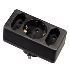 Multiprise murale Hama à 3 prises - 1 x Schuko - 2 x Type C - Noire