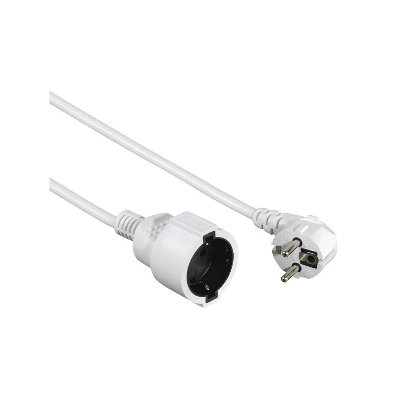 Rallonge électrique Hama - Puissance maximale 3680 W - Longueur 5 m - Section 1,5 mm² - Prise Schuko CEE7 - Blanche