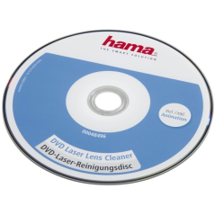 Nettoyant pour lecteur CD/DVD Hama - Micro-brosses - 8 langues - Nettoyage à sec - Blanc et bleu