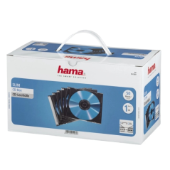 Hama Lot de 50 boîtiers CD/DVD vides - Polystyrène - 12,5 x 14,2 x 0,52 cm - Noir