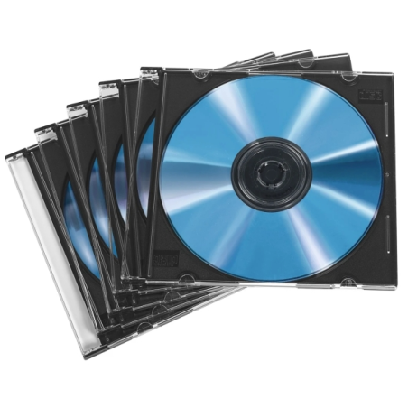 Hama Lot de 50 boîtiers CD/DVD vides - Polystyrène - 12,5 x 14,2 x 0,52 cm - Noir