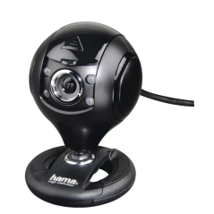 Webcam anti-espion Hama HD - Câble de 1,5 m - Lumière LED - USB-A 2.0 - Microphone intégré - Protection anti-espionnage - Mode U