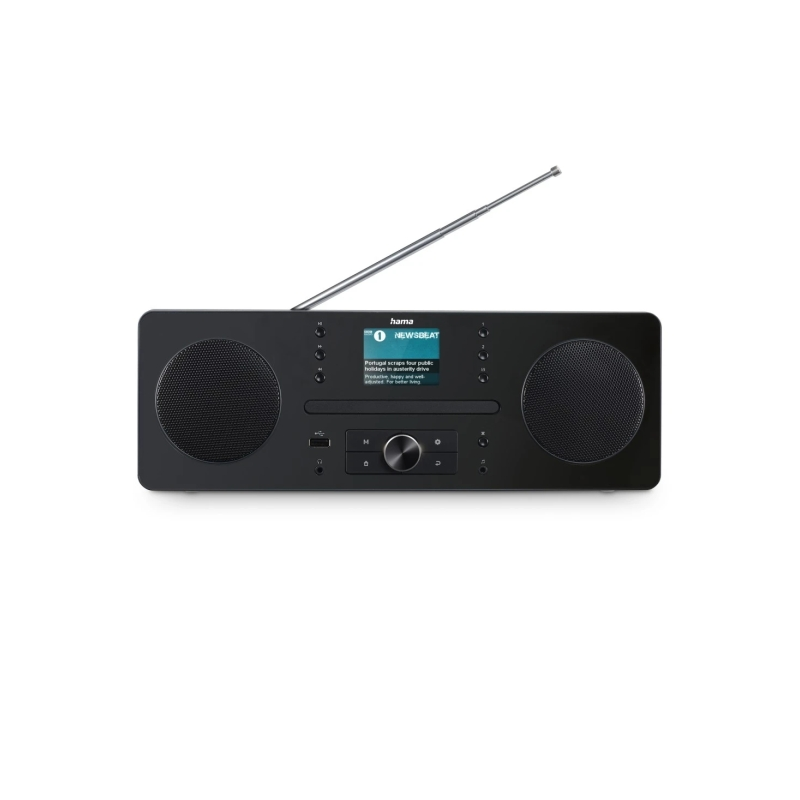 Radio CD numérique Hama DR1560CBT - Puissance 10 W - Bluetooth - Prise jack 3,5 mm - USB-A - Minuterie - Horloge - Câble de 146