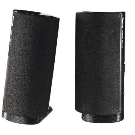 Enceintes de bureau Hama - Câble de 115 cm - Fréquence jusqu'à 20 GHz - Prise jack 3,5 mm - USB-A - Dimensions : 7 x 6,7 x 14,5