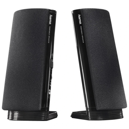 Enceintes de bureau Hama - Câble de 115 cm - Fréquence jusqu'à 20 GHz - Prise jack 3,5 mm - USB-A - Dimensions : 7 x 6,7 x 14,5