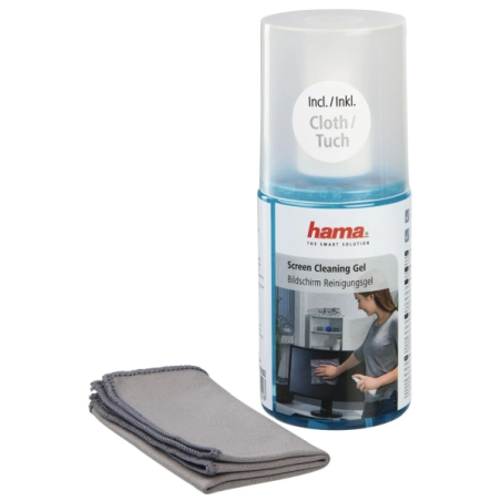 Nettoyant écran Hama - Capacité 200 ml - Chiffon en microfibre - Gris