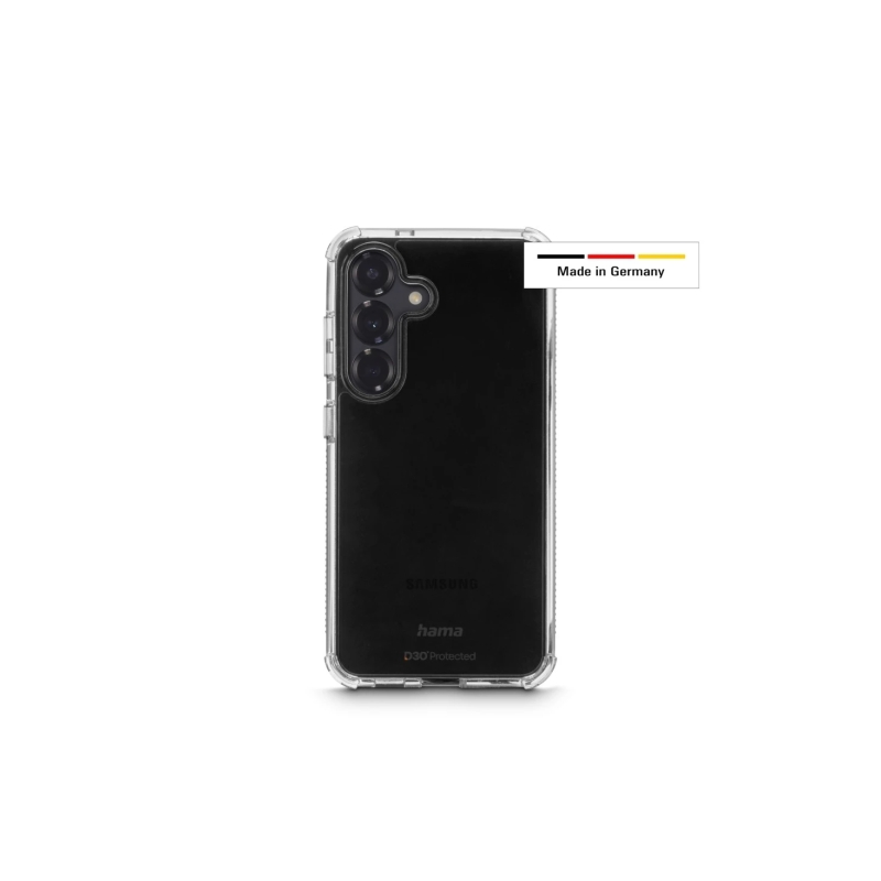 Coque Hama Extreme Protect pour Samsung Galaxy S25 - Antidérapante - Polycarbonate - Protection D3O - Bords surélevés - Transpar