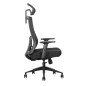 Chaise ergonomique réglable Cromad - Appui-tête réglable - Support lombaire réglable - Accoudoir en forme de T - Siège en
