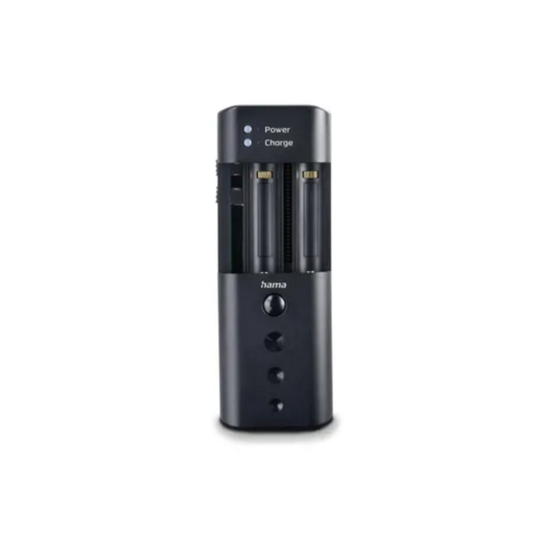 Hama Delta Travel Cargador Universal - Baterias 3,6V 3,7V 7,2V 7,4 V - Pilas AA y AAA - USB-C