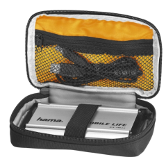 Étui pour disque dur Hama Black Bird 2,5" - Résistant aux chocs - Polyester - Poches intérieures - 11,5 x 3 x 17 cm - Noir