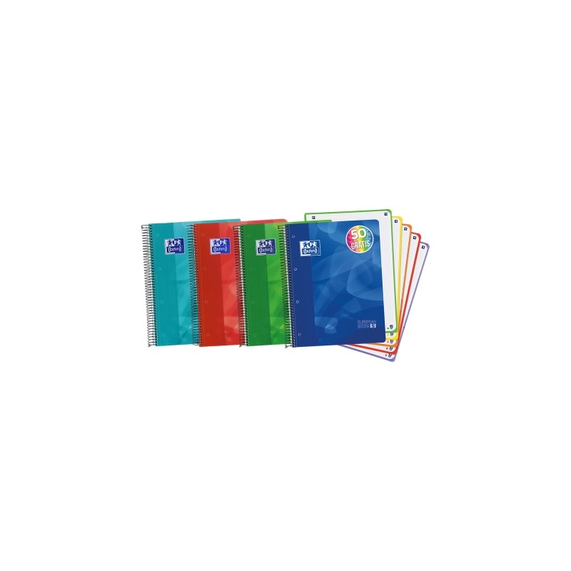 Oxford Lot de 5 Carnets à Spirale A4+