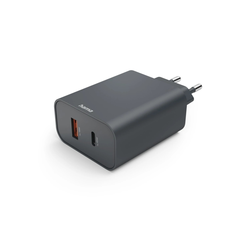 Chargeur mural Hama - Puissance 45 W - USB-C - USB-A - Alimentation - Gris
