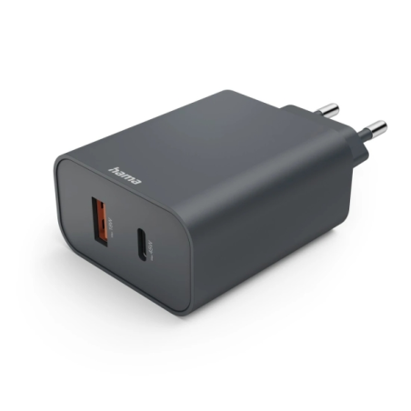 Chargeur mural Hama - Puissance 45 W - USB-C - USB-A - Alimentation - Gris