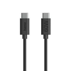 Câble USB-C mâle Hama - Longueur 1,2 m - Vitesse jusqu'à 480 Mbps - Noir
