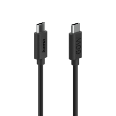 Câble USB-C mâle Hama - Longueur 1,2 m - Vitesse jusqu'à 480 Mbps - Noir