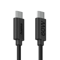 Câble USB-C mâle Hama - Longueur 1,2 m - Vitesse jusqu'à 480 Mbps - Noir