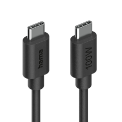 Câble USB-C mâle Hama - Longueur 1,2 m - Vitesse jusqu'à 480 Mbps - Noir
