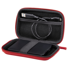 Étui Hama EVA pour disque dur 2,5" - Protection antichoc - Poches intérieures - 10,2 x 3,6 x 16 cm - Rouge