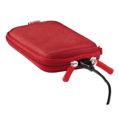 Étui Hama EVA pour disque dur 2,5" - Protection antichoc - Poches intérieures - 10,2 x 3,6 x 16 cm - Rouge