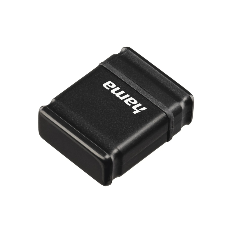 Clé USB 2.0 Hama Smartly avec capuchon - Capacité 32 Go - Vitesse de transfert 10 Mo/s - Dimensions : 21 x 15 x 6,5 mm - Noire