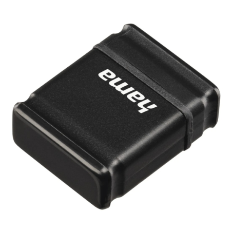 Clé USB 2.0 Hama Smartly avec capuchon - Capacité 32 Go - Vitesse de transfert 10 Mo/s - Dimensions : 21 x 15 x 6,5 mm - Noire