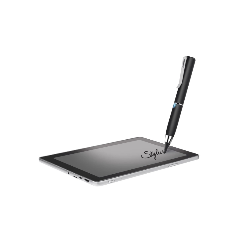 Stylet numérique Hama Active Fineline pour tablettes - Pointe fine de 2,5 mm - Corps en aluminium - Longueur de 116 mm - Clip in