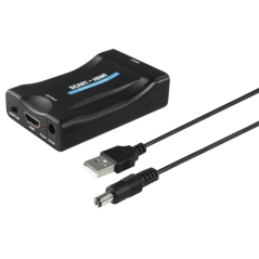 Convertisseur analogique-numérique Hama Essential - Full HD - Câble de 0,74 m - Péritel - HDMI - 8,8 x 2,5 x 5,7 cm - Noir