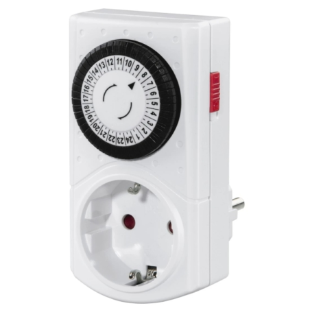 Minuteur mécanique Hama Mini - Puissance maximale 3680 W - Intervalles de 30 min - Blanc