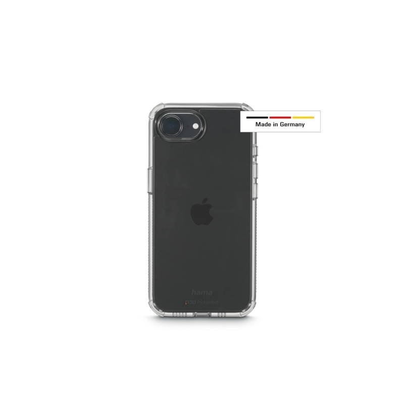 Coque Hama Extreme Protect pour iPhone 16E - Antidérapante - Polycarbonate - Protection D3O - Bords surélevés - Transparente