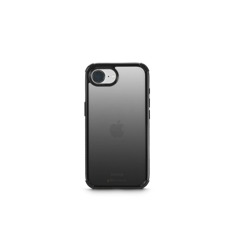 Coque Hama Extreme Protect pour iPhone 16E - Antidérapante - Polycarbonate - Protection D3O - Bords surélevés - Noire