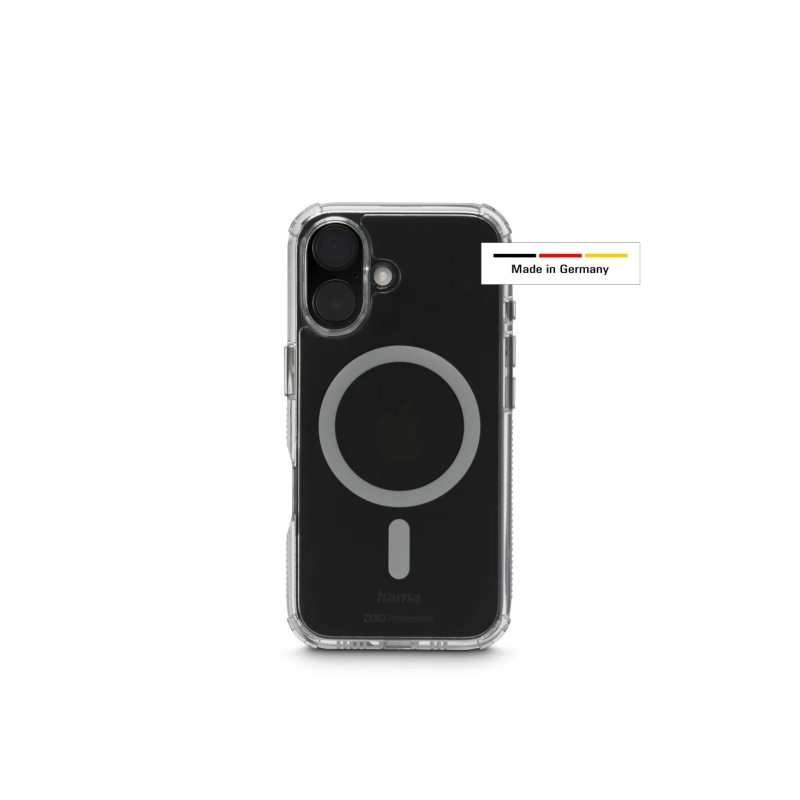 Coque Hama Extreme Protect pour iPhone 16 - Magnétique - Antidérapante - Polycarbonate - Protection D3O - Bords surélevés - Tran