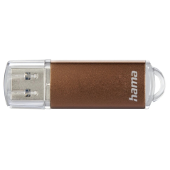 Clé USB 3.0 Hama Laeta avec capuchon - Capacité 128 Go - Vitesse de transfert 90 Mo/s - Boîtier en métal - 60 x 18 x 9 mm - Marr