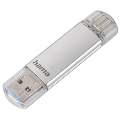 Clé USB 3.0 Hama Laeta avec capuchon - Capacité de 32 Go - Vitesse de transfert de 40 Mo/s - Fonction OTG - USB-C - USB-A - Boît