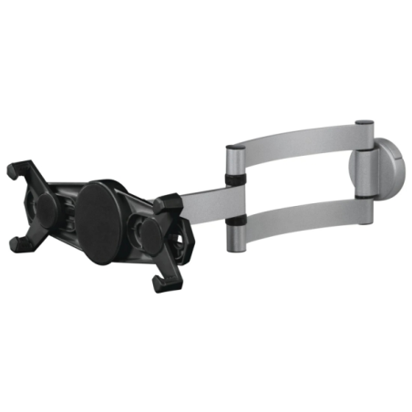 Support mural Hama pour tablettes de 7 à 11 pouces - Capacité de 1 kg - Fonction rotative - Aluminium - Noir et argent
