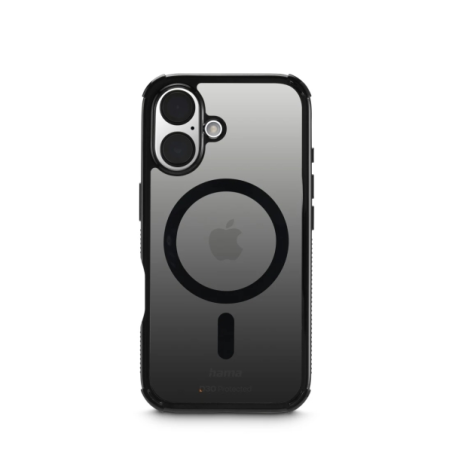 Coque Hama Extreme Protect pour iPhone 16 - Magnétique - Antidérapante - Polycarbonate - Protection D3O - Bords surélevés - Noir