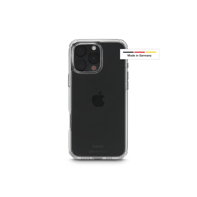 Coque Hama Extreme Protect pour iPhone 16 Pro Max - Antidérapante - Polycarbonate - Protection D3O - Bords surélevés - Transpare