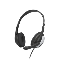 Casque Hama HS-P100 V2 avec microphone omnidirectionnel - Câble de 2 m - Prise jack 3,5 mm - Arceau réglable - Coussinets d'orei