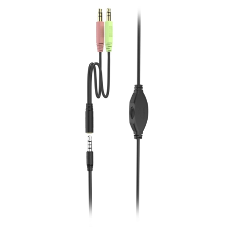 Casque Hama HS-P100 V2 avec microphone omnidirectionnel - Câble de 2 m - Prise jack 3,5 mm - Arceau réglable - Coussinets d'orei
