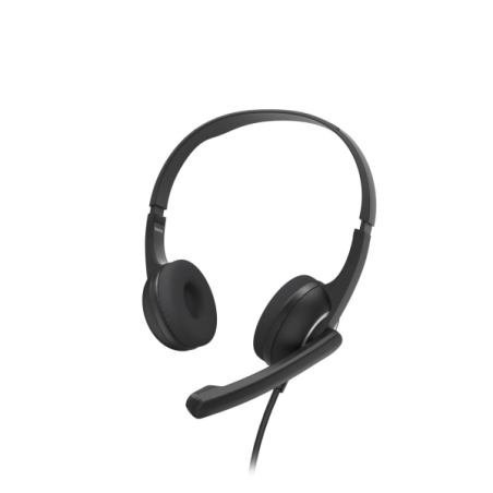 Casque Hama HS-P150 V2 avec microphone omnidirectionnel - Câble de 2 m - Prise jack 3,5 mm - Arceau réglable - Coussinets d'orei