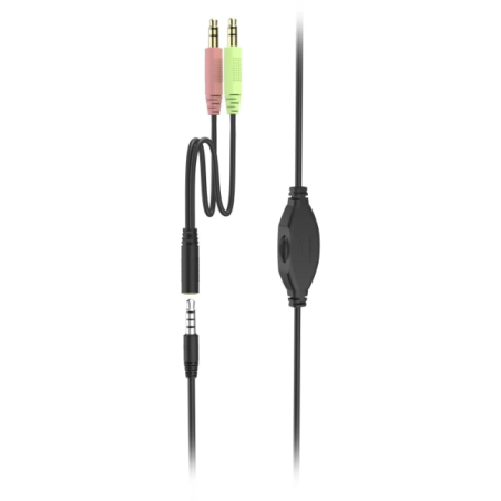 Casque Hama HS-P150 V2 avec microphone omnidirectionnel - Câble de 2 m - Prise jack 3,5 mm - Arceau réglable - Coussinets d'orei