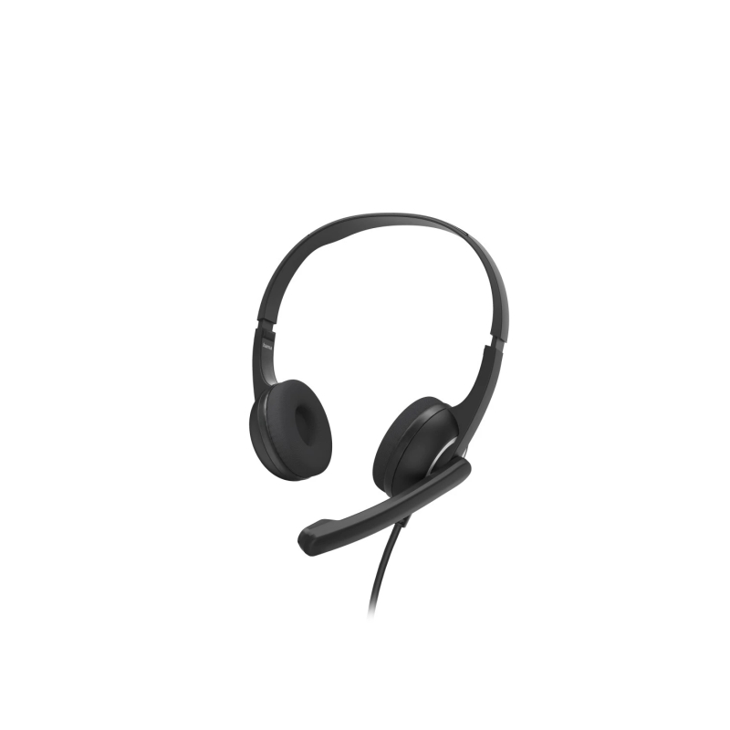 Casque Hama HS-USB250 V2 avec microphone omnidirectionnel - Câble de 2 m - Arceau réglable - Coussinets d'oreille en maille - No