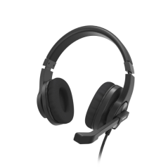 Casque Hama HS-P350 V2 avec microphone omnidirectionnel - Câble de 2 m - Prise jack 3,5 mm - Arceau réglable - Coussinets d'orei