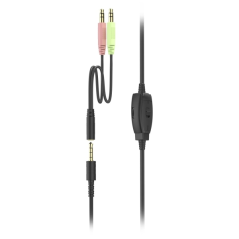 Casque Hama HS-P350 V2 avec microphone omnidirectionnel - Câble de 2 m - Prise jack 3,5 mm - Arceau réglable - Coussinets d'orei