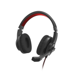 Casque Hama HS-USB400 V2 avec microphone omnidirectionnel, câble de 2 m, arceau réglable et coussinets d'oreille en maille. Noir