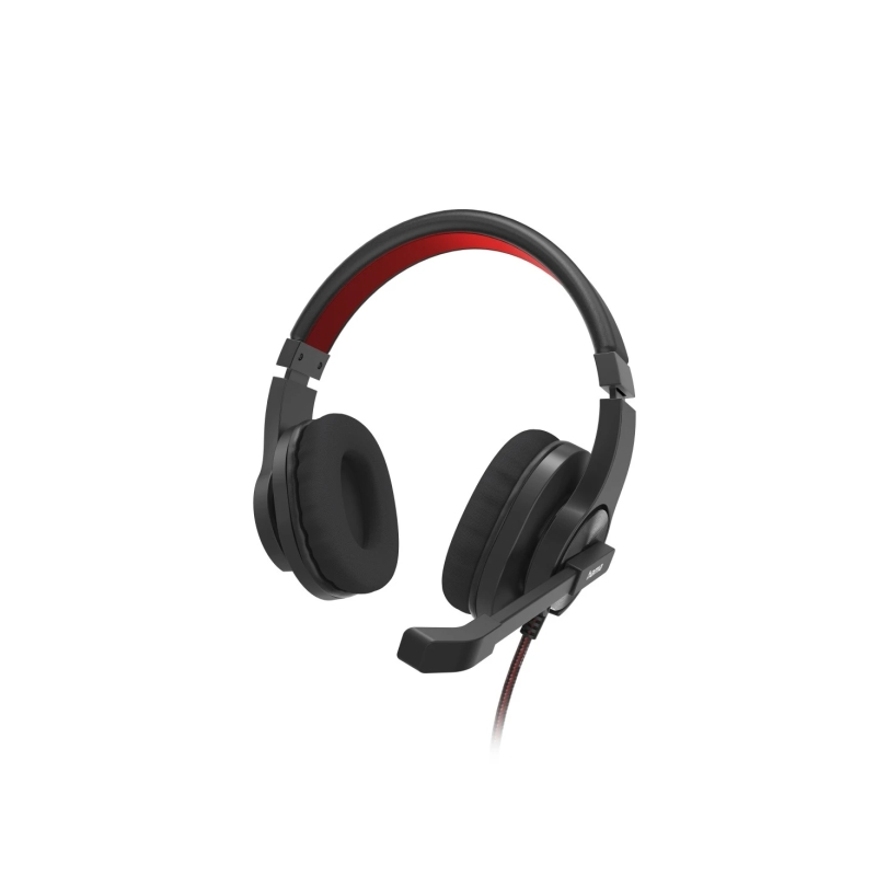Casque Hama HS-USB400 V2 avec microphone omnidirectionnel, câble de 2 m, arceau réglable et coussinets d'oreille en maille. Noir