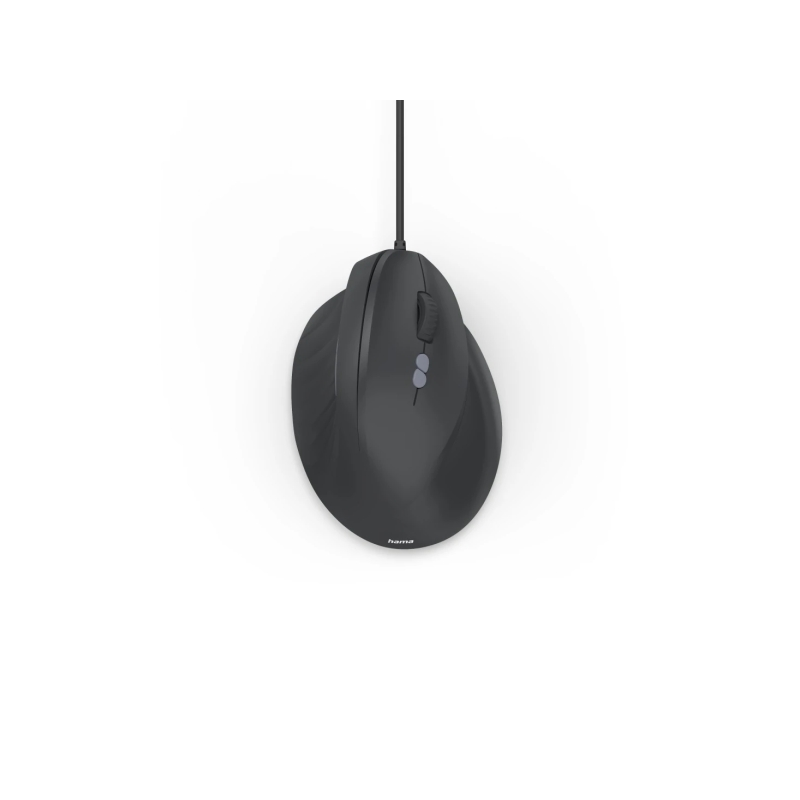 Souris optique verticale Hama ECM-500R pour droitiers - 1800 dpi - Câble de 180 cm - Ergonomique - 7 boutons - Silencieuse - 7,1