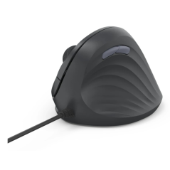 Souris optique verticale Hama ECM-500R pour droitiers - 1800 dpi - Câble de 180 cm - Ergonomique - 7 boutons - Silencieuse - 7,1
