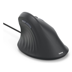 Souris optique verticale Hama ECM-500R pour droitiers - 1800 dpi - Câble de 180 cm - Ergonomique - 7 boutons - Silencieuse - 7,1
