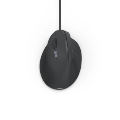 Souris optique verticale Hama ECM-500L pour gauchers - 1800 dpi - Câble de 180 cm - Ergonomique - Silencieuse - 7 boutons - 8,6